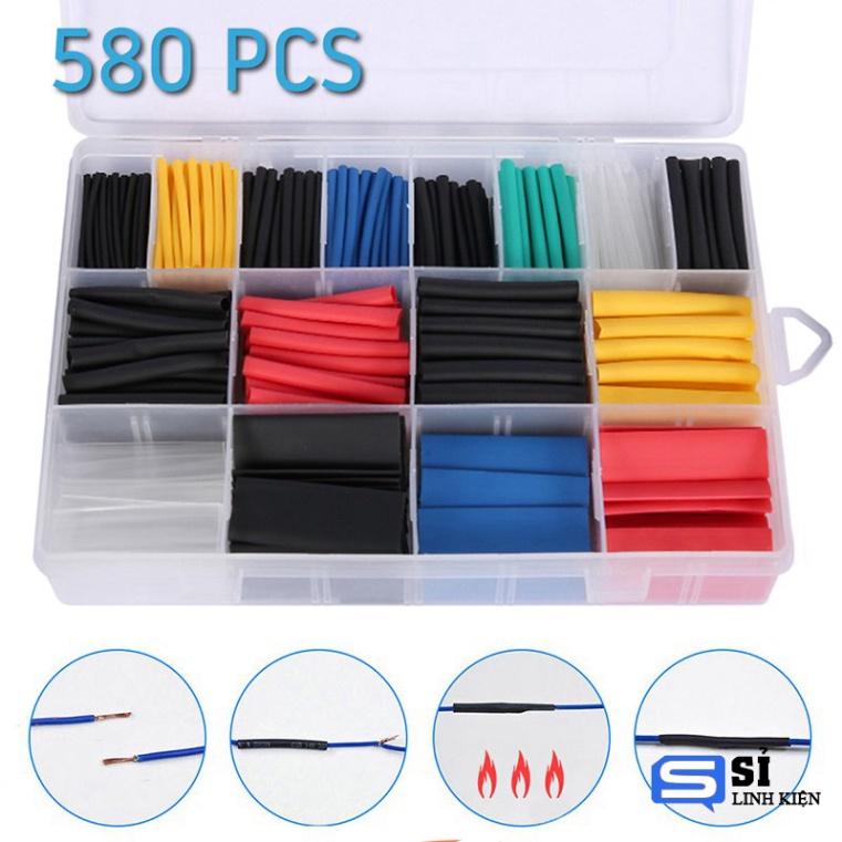 Bộ hộp ống gen co nhiệt, tui co nhiệt cách điện, nhiều màu, nhiều cỡ, các form size Túi 328pcs, túi 530pcs, Hộp 580p