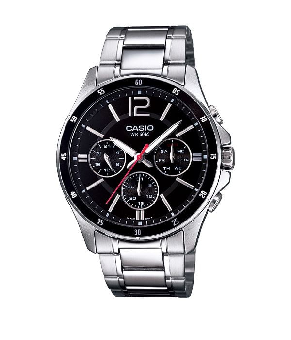 Đồng Hồ Nam Dây Thép Không Gỉ Casio MTP-1374D-1AVDF - Đen