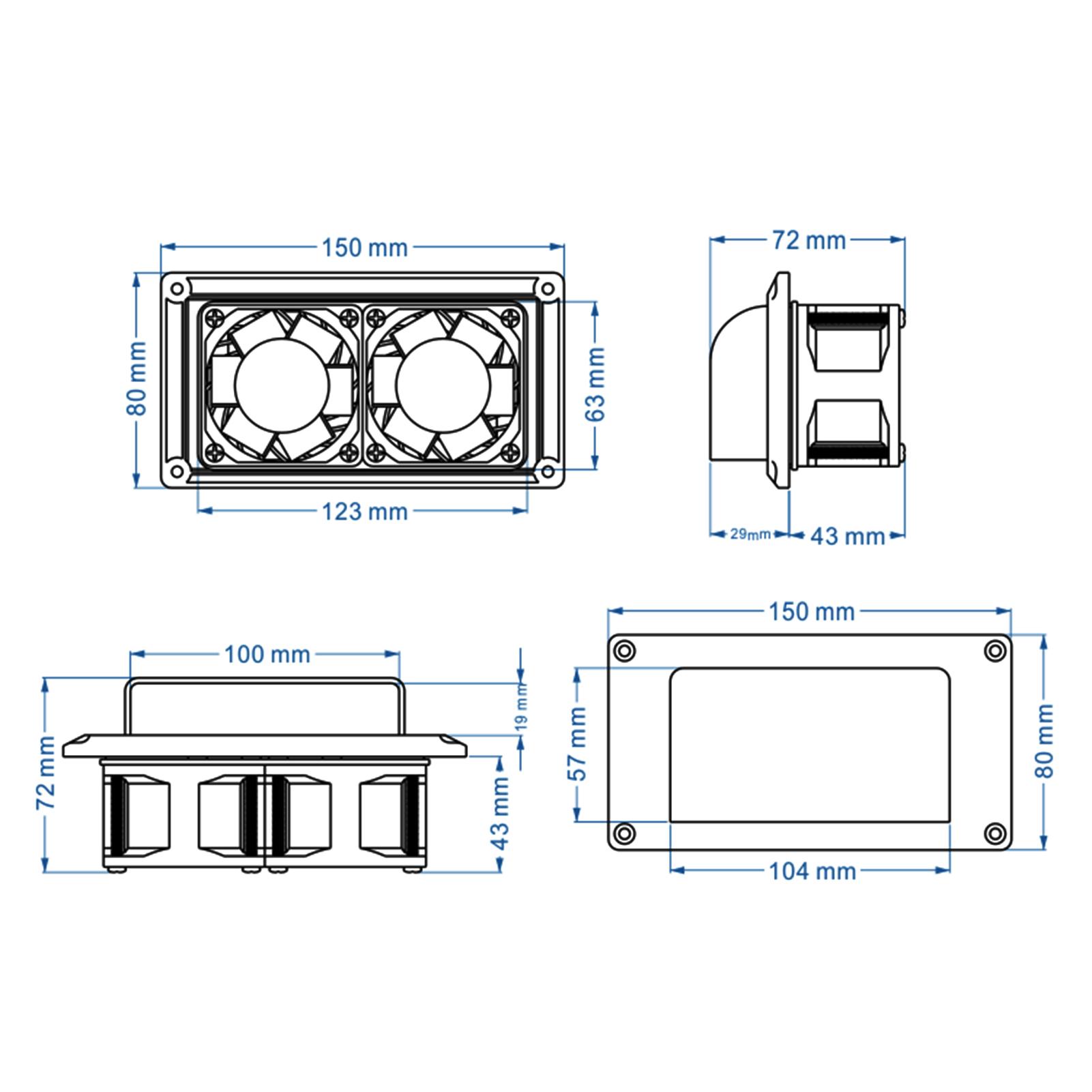 12V Caravan Motorhome Trailer Side Air Vent Ventilation Exhaust Fan RV Ventilator RV Modification Accessories