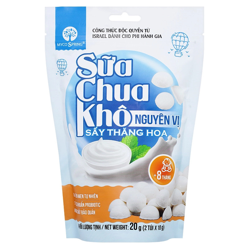 Sữa Chua Khô MycoSpring hoa quả sấy thăng hoa NGUYÊN VỊ - Hỗ Trợ Tiêu Hóa - Tăng Sức Đề Kháng (20g, 40g)