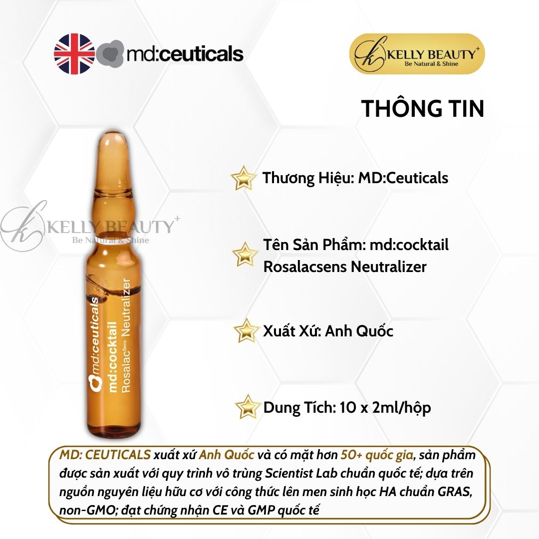 Tinh Chất Giảm Đỏ, Phục Hồi Da Nhạy Cảm MD:Cocktail Rosalacsens Neutralizer - MD:Ceuticals | Kelly Beauty