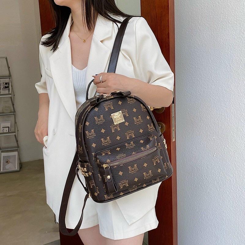 Balo nữ thời trang Hàn Quốc HCM giá rẻ chất da mềm chống nước size to vừa vở đi học đi du lịch đa năng BLN57