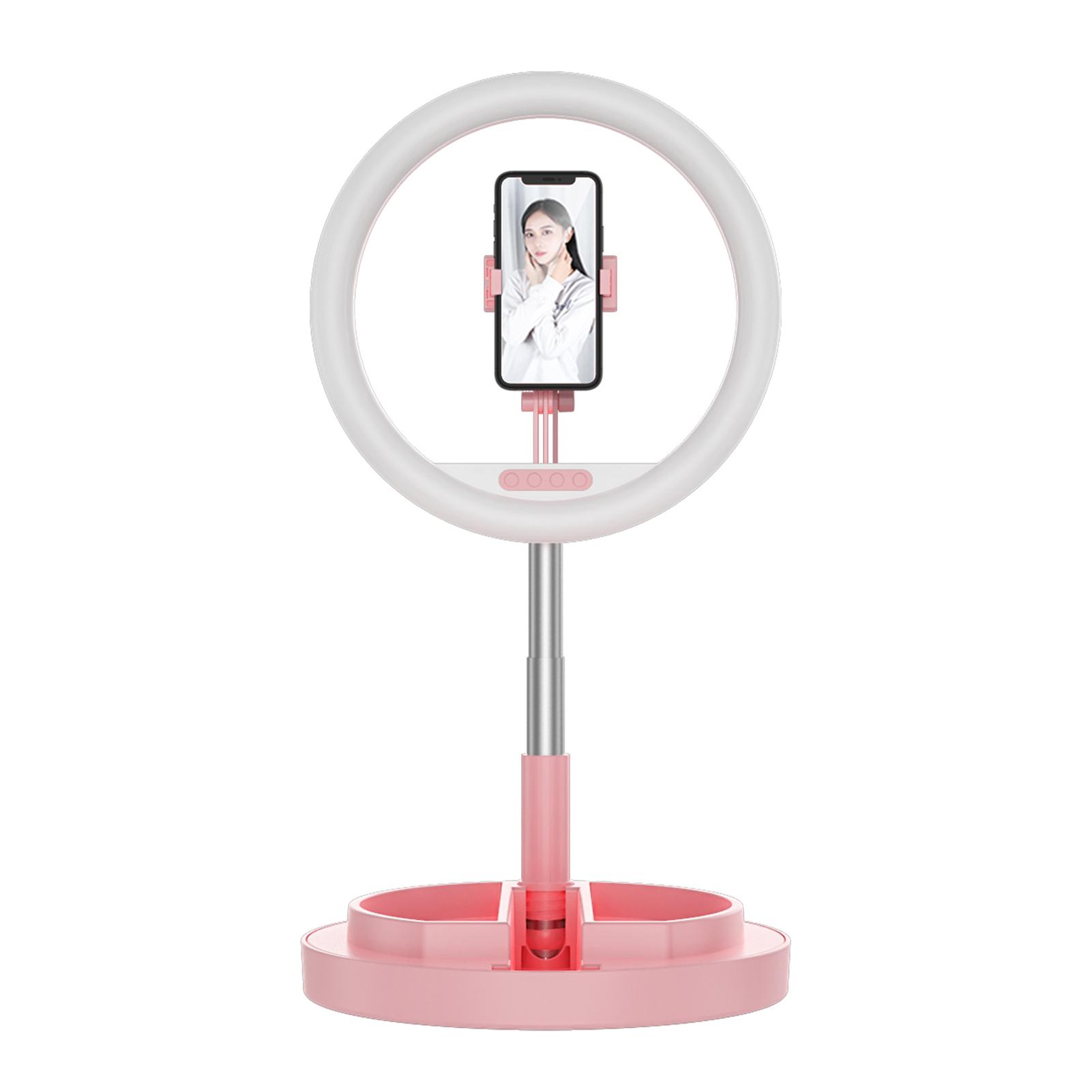 Đèn LED Selfie 10 inch với chân đế Giá đỡ điện thoại có thể xoay 360 độ 3 Ánh sáng