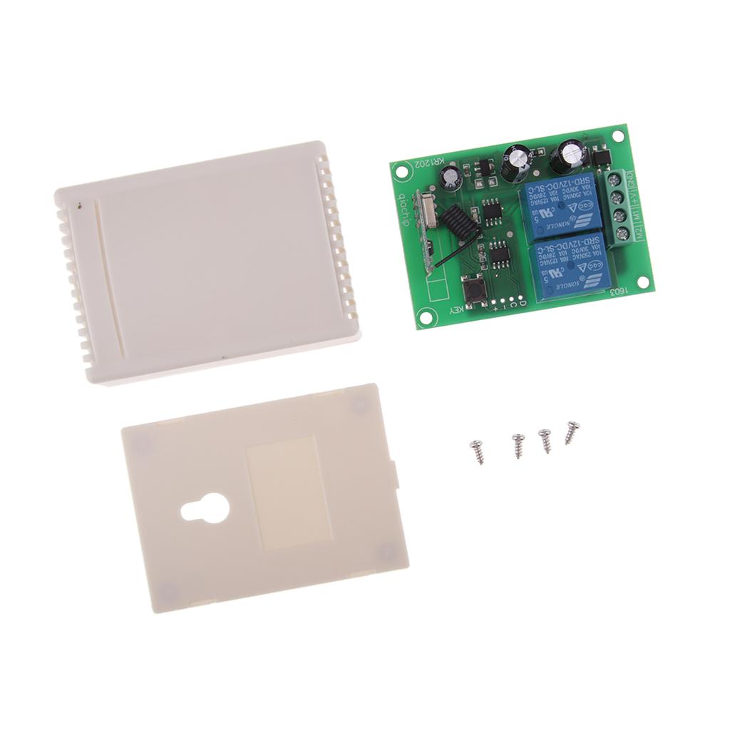 DC12V 433MHz RF 2CH Wireless Remote Control Relay Receiver Motor Controller