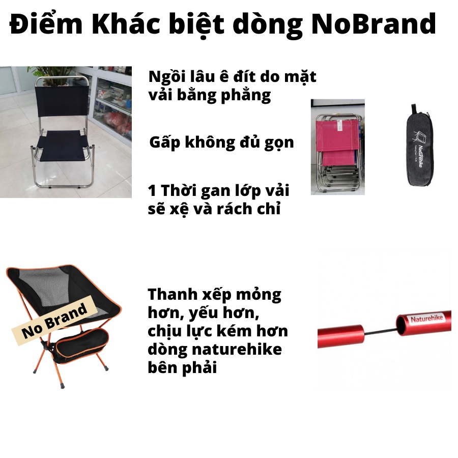 Ghế Xếp Du Lịch Cắm Trại Naturehike Thể Thao Dã Ngoại Ghế Gấp Câu Cá Hợp Kim Nhôm Có Lưng Tựa Gọn Nhẹ Campout A041