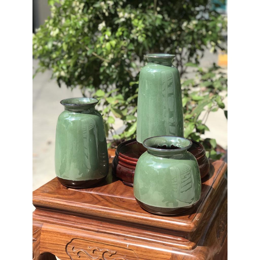Bộ Ba Bình Bát Trang Trang Trí Cấm Hoa Decor