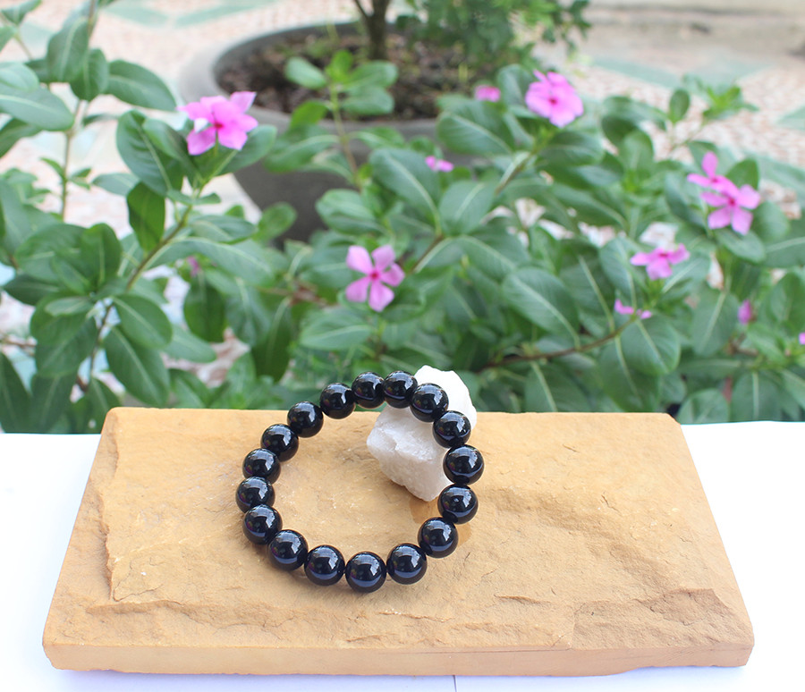 Vòng tay Đá Núi Lửa Obsidian  tự nhiên cho Tuổi Thân 12ly  TEN5