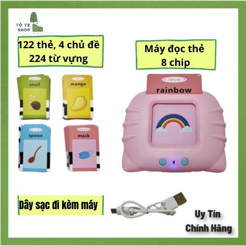 Máy đọc thẻ Flashcard - Máy đọc thẻ với 224 từ vựng giúp bé học tốt tiếng anh, kèm cổng sạc USB