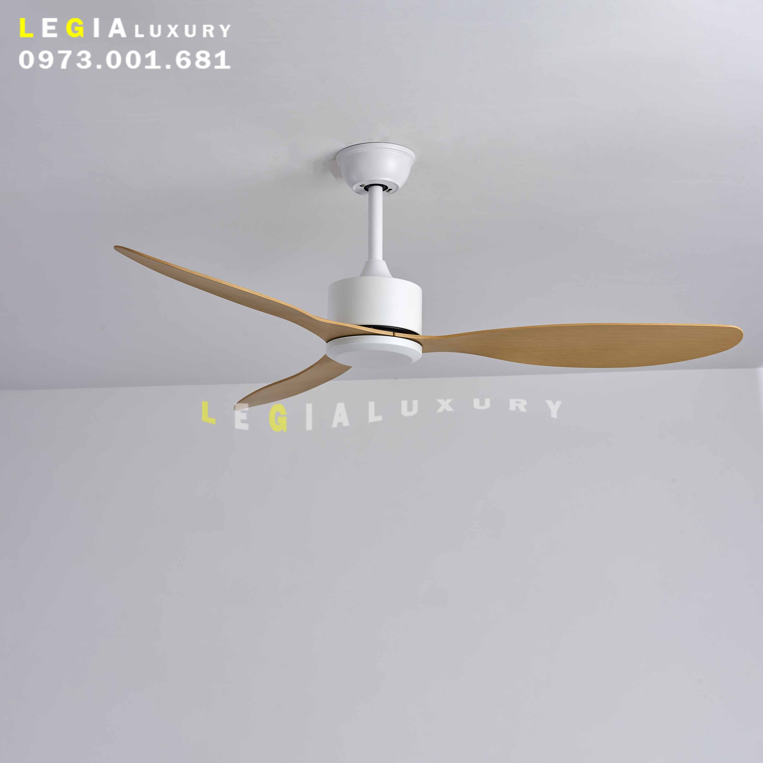 Quạt Trần Chung Cư Gió Mạnh LÊ GIA LGFAN697T - Chiều Cao 26cm - Sải Cánh 132cm - Bảo Hành 5 Năm