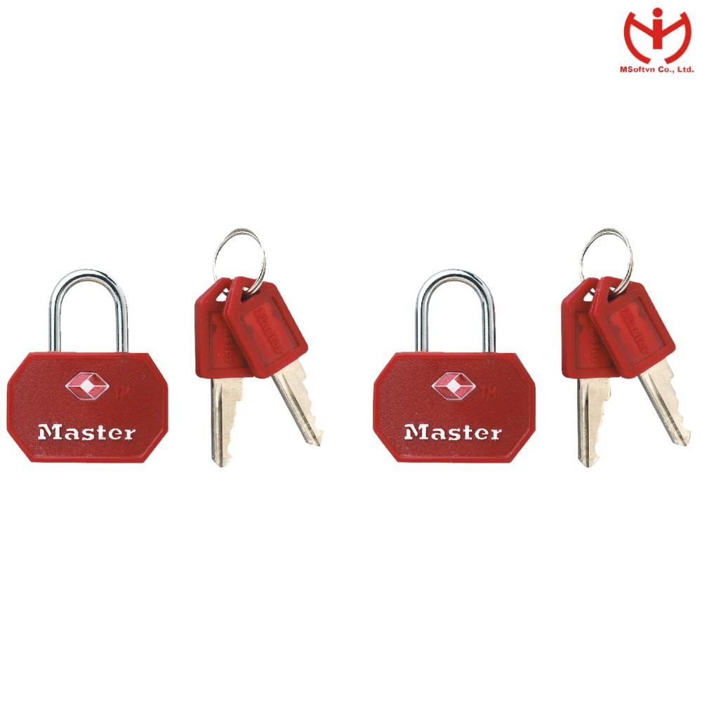 Bộ 2 ổ khóa vali TSA Master Lock 4681 TBLR dùng chung chìa - MSOFT