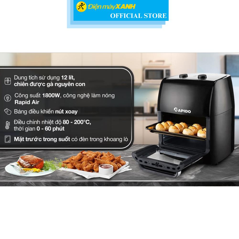 Lò chiên không dầu Rapido RAF-12M1 12 lít - Hàng chính hãng