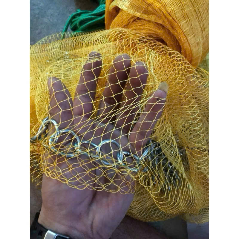 Chài Dù Vàng Mắt 2cm - Chài Bắt Cá Mắt Mau Chân Chì, Chân Xích Sợi Dù Thái Lan Siêu Bền