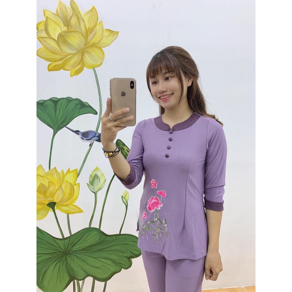 ĐỒ LAM ĐI CHÙA Mẫu Thun Phối