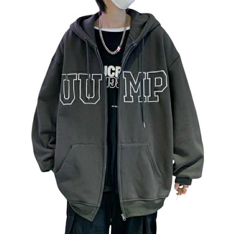 Áo Khoác Hoodie Nỉ Chữ JUMP Có Nón Mũ 2 Lớp - Kiểu Khóa Kéo Zip Nam Nữ Cặp Đôi - Chống Nắng - Thu Đông