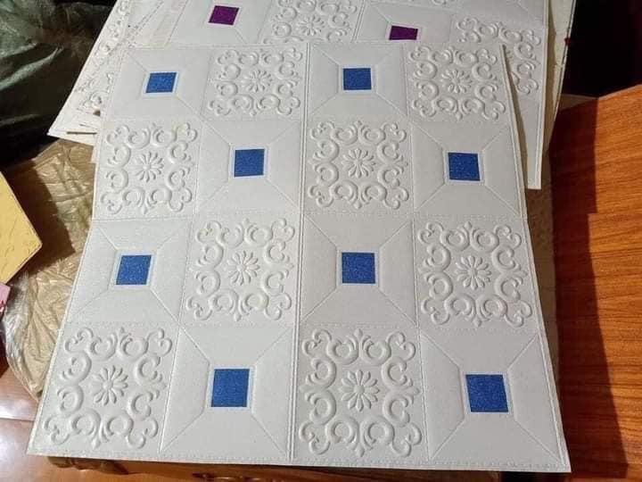 Bộ 15 Tấm Xốp Dán Tường Kim Tuyến, Tem 3D Siêu Đẹp, Sang Trọng