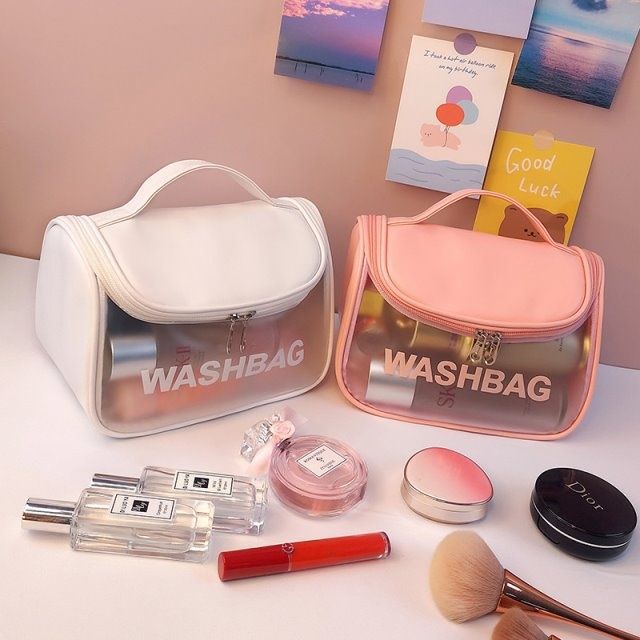 Túi đựng mỹ phẩm trong suốt WASHBAG đồ trang điểm du lịch chống thấm nước