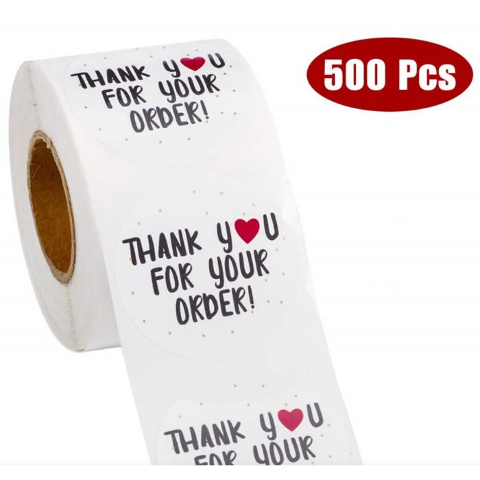 Decal dán Thanks you for your order tri ơn khách hàng 1 cuộn 500 tem