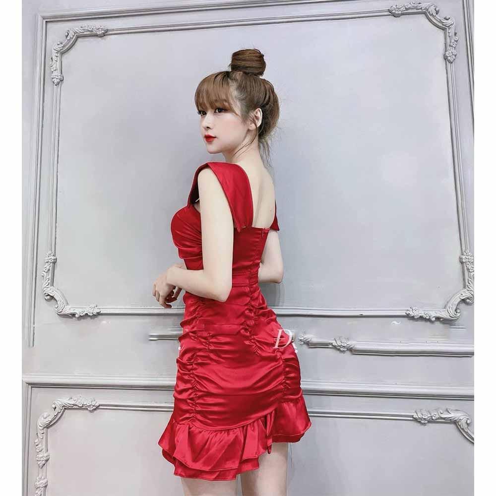 Đầm váy body 2 dây bản to siêu xinh xắn thời trang nữ dạo phố dự tiệc