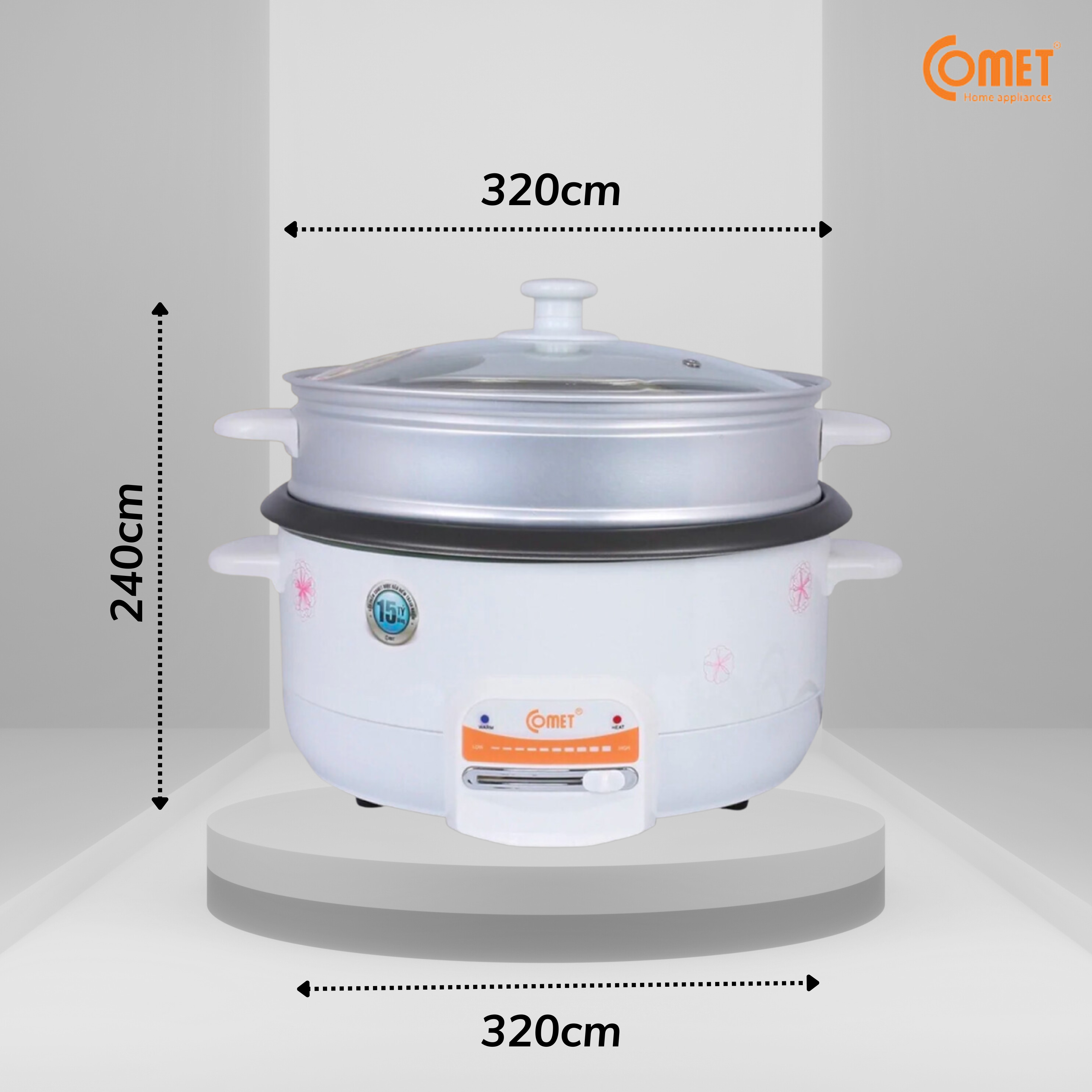 Hình ảnh Lẩu Điện Comet CM7732 (3.5 Lít) - Hàng Chính Hãng