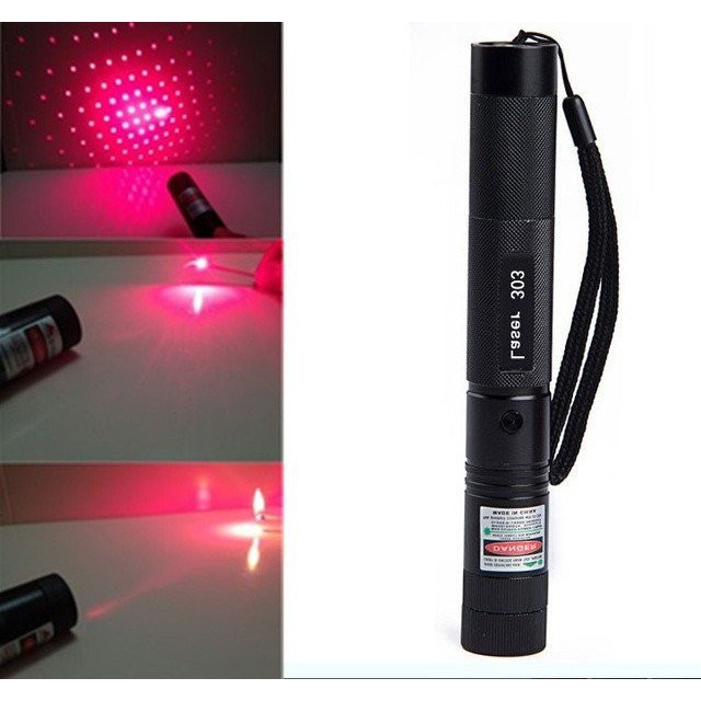 Đèn pin chiếu tia laser 303 (Kèm hộp+pin+sạc) - Hàng chính hãng