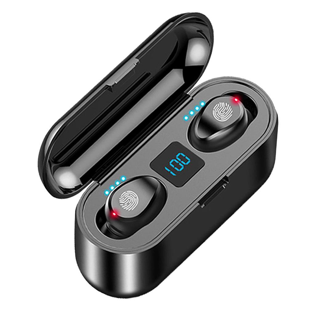F9 Bluetooth 5.0 Headset Wireless Earphones 1200mAh black