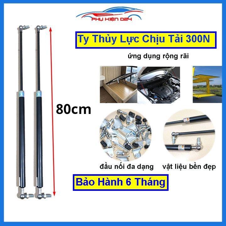 Bộ 2 ty thủy lực, ty cốp ô tô thanh chống nâng đẩy chịu tải 300N-30kg dài 80cm