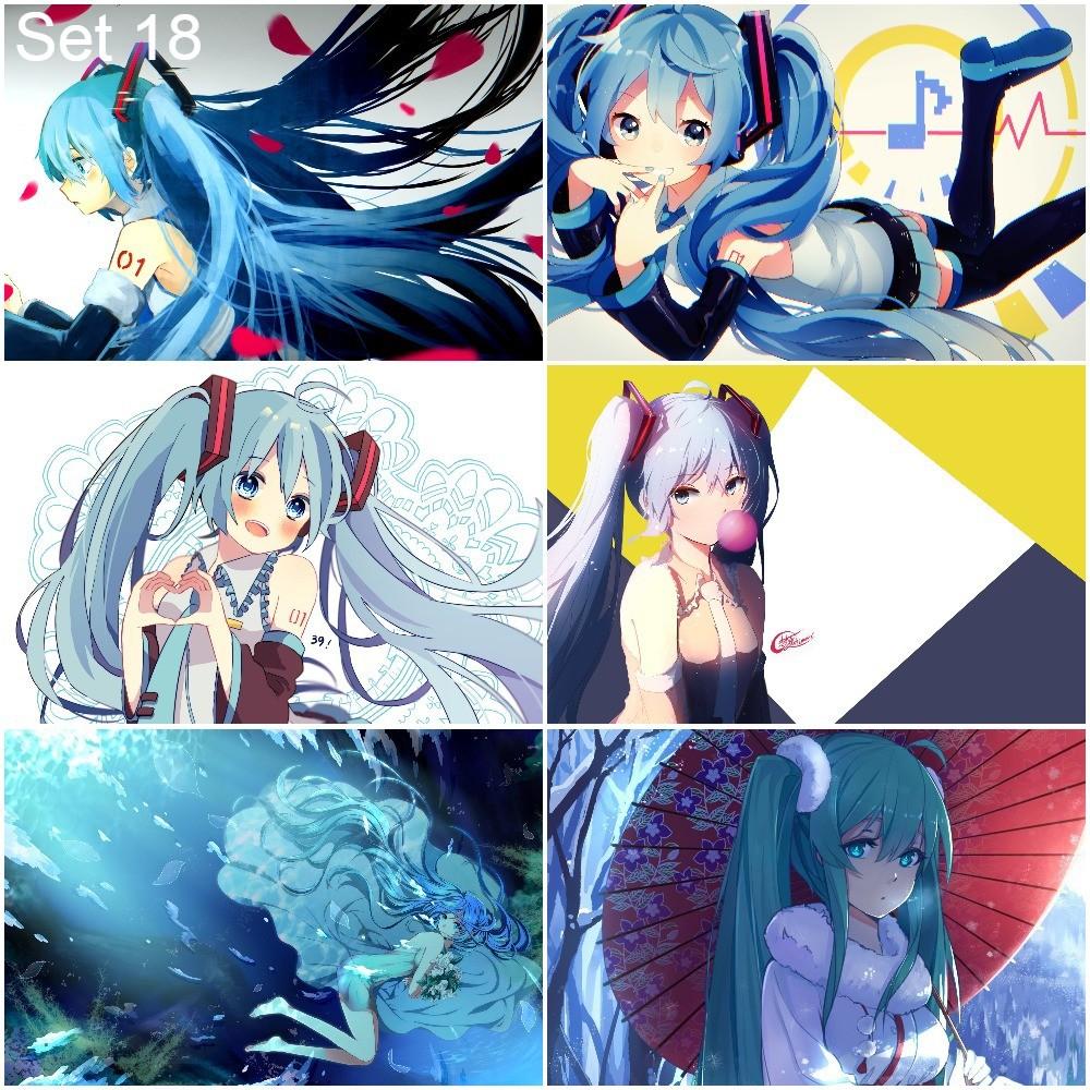 Bộ 6 Poster vocaloid Hatsume Miku (3) (bóc dán) - A3,A4,A5