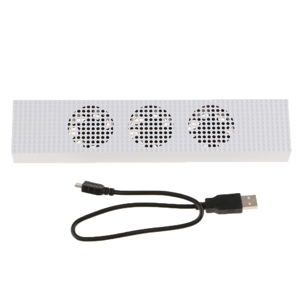Cooler Fan 2 USB External 3-Fan Cooling Fan for Xbox One S Gaming Console Host Radiator - White