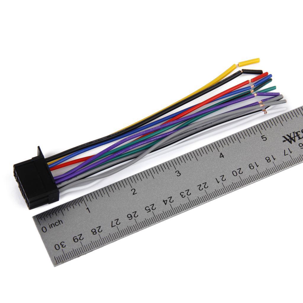 2x 16-Pin Wire Harness Cable 6.3'' Car Stereo Audio Power Plug Connector