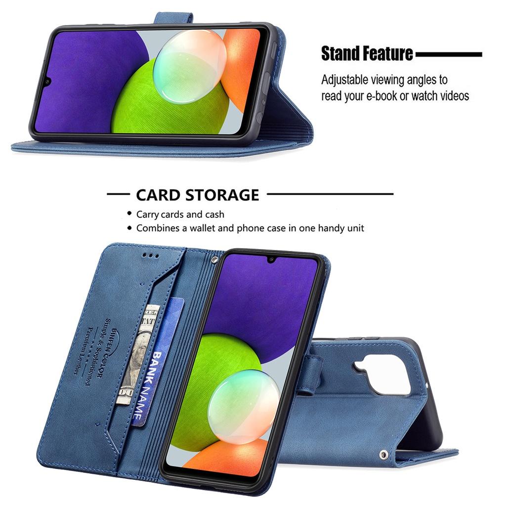 Ốp điện thoại da nắp gập kiểu ví chống trộm Cho Samsung Galaxy A12 A13 A22 4G A32 A42 A52 A72 5G