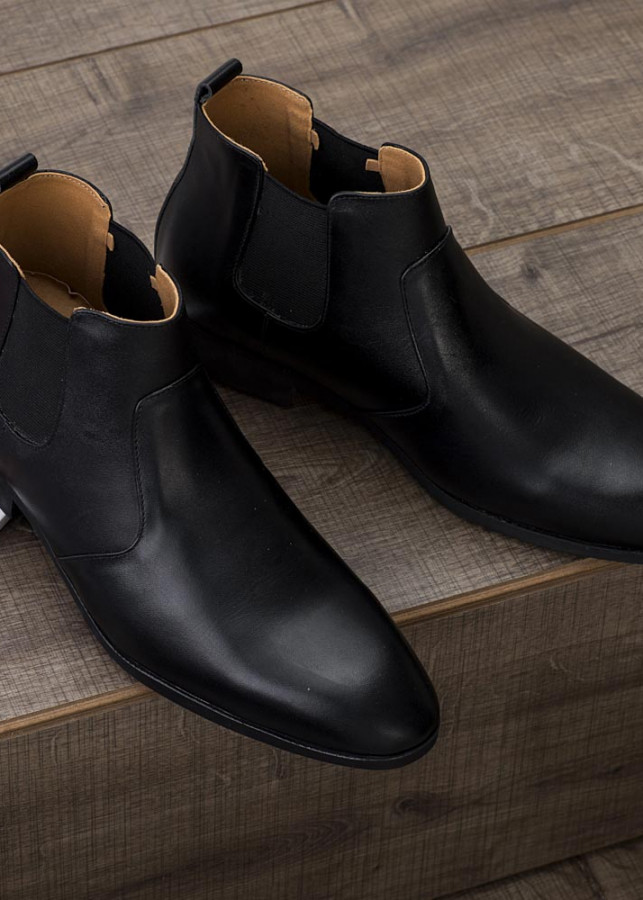 Giày Cao Nam Cổ Lửng,Chelsea Boots Đen  GV053