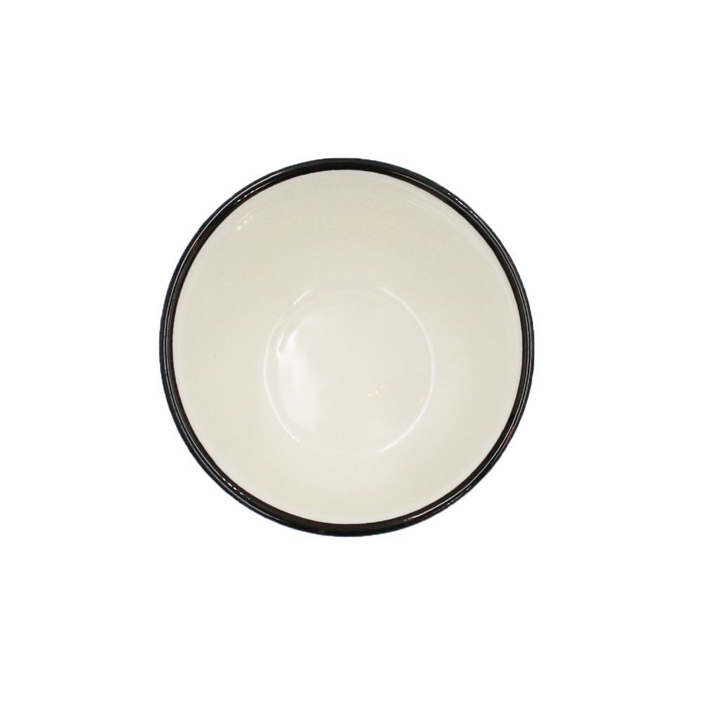 Cốc trà | JYSK nID | sứ trắng bóng viền đen | DK6.7x7.8cm
