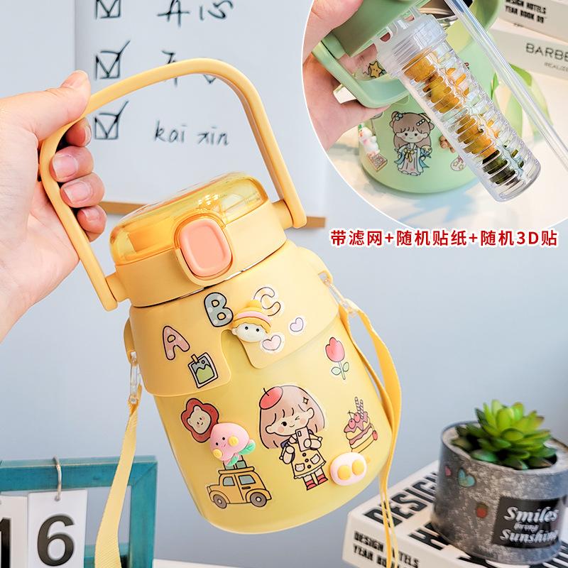 Cốc giữ nhiệt giá rẻ nhất dành cho nữ uống trà có ống hút giá trị cao cốc nước inox 316 trẻ em cốc bụng dung tích lớn