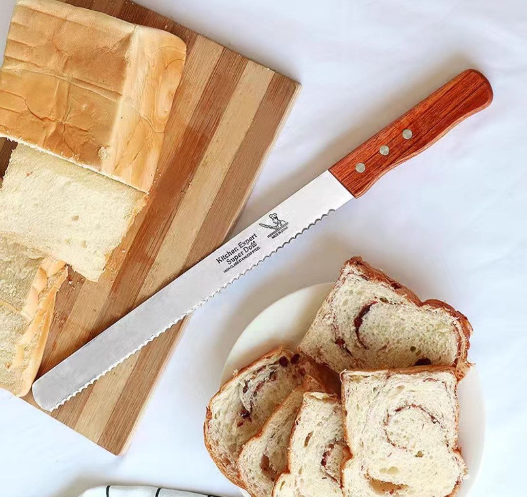 Dao Cắt Bánh Mì Bánh Ngọt Bánh Sinh Nhật ,Răng Cưa Tay Cầm Gỗ 38cm