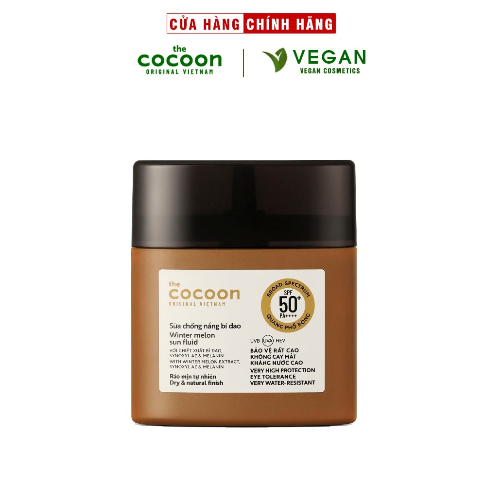 Sữa chống nắng bí đao Cocoon 50ml quang phổ rộng, bảo vệ rất cao SPF 50+, PA++++, UVA – PF 62.6