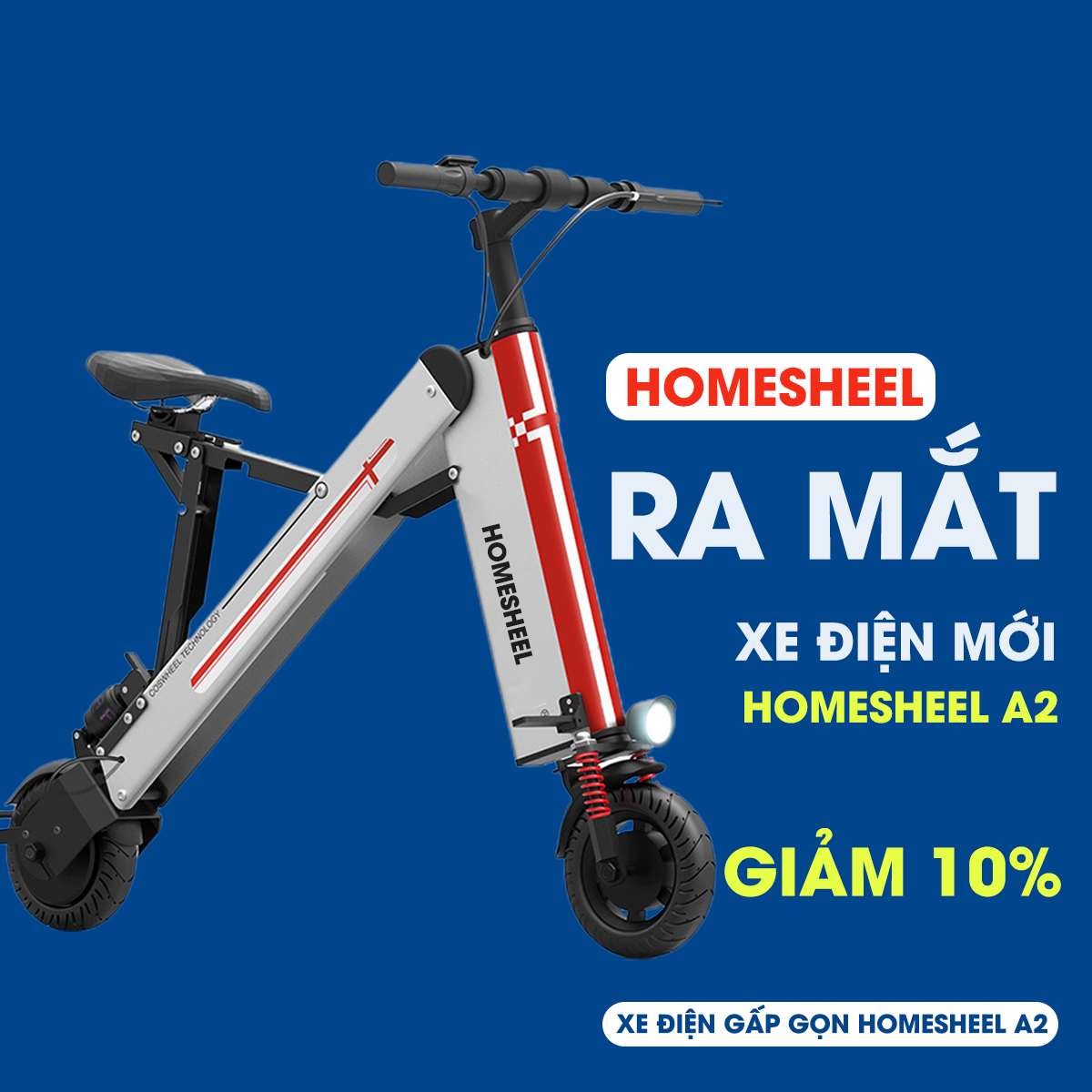 Xe đạp điện thể thao gấp gọn Homesheel A2 pro phiên bản đặc biệt_Hàng chính hãng