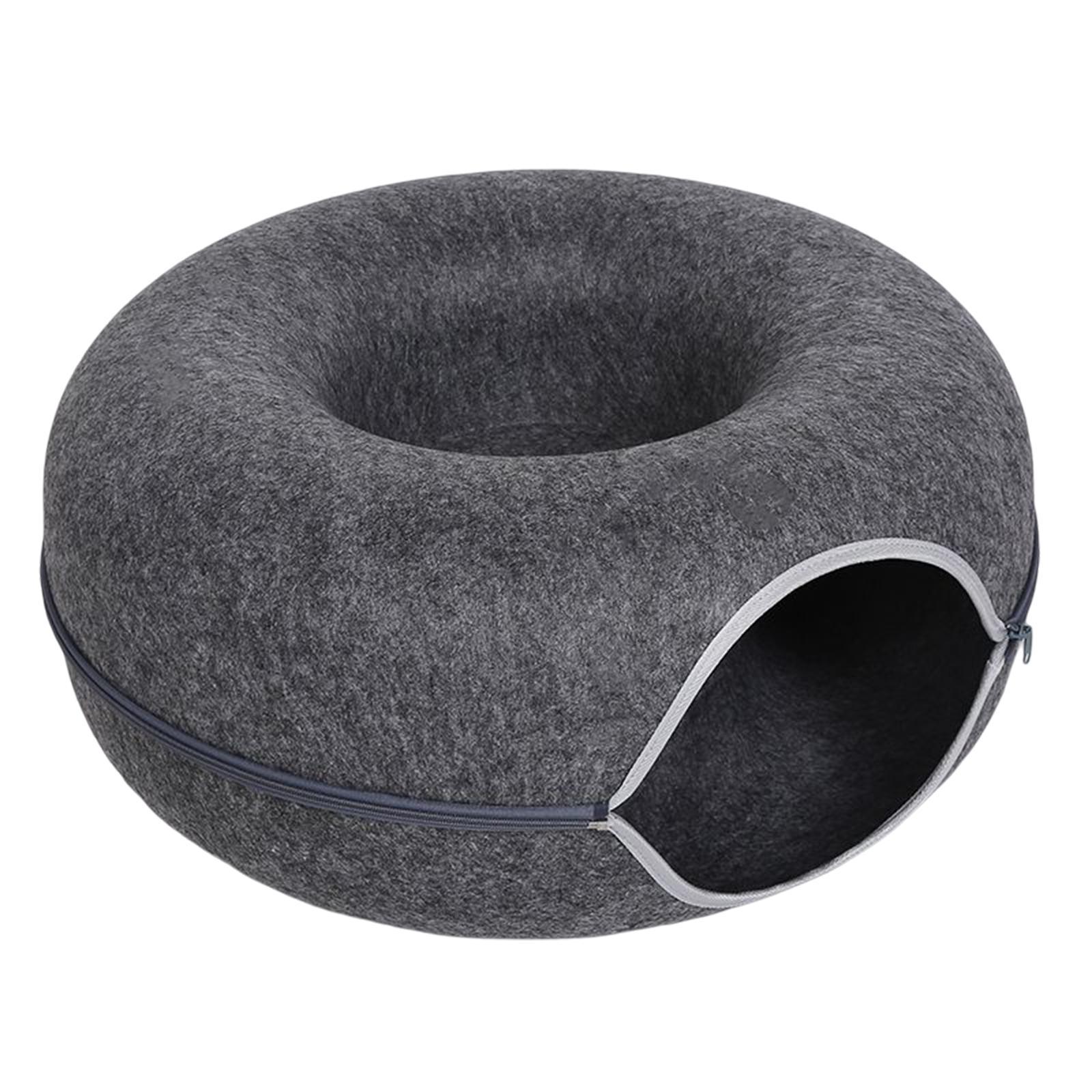 Felt  Scratch Resistant Summer Breathable Tunnel Bed Dark grey