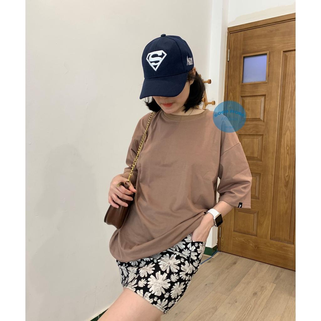 Áo thun trơn nâu đất nhạt- nam nữ-freesize