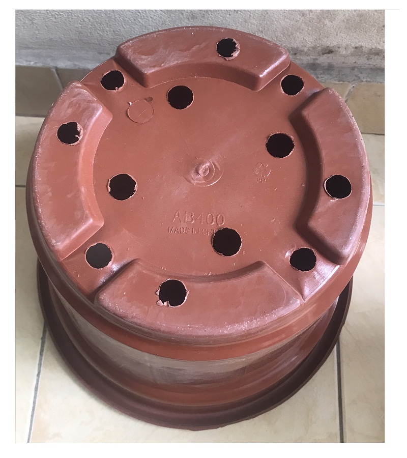 3 Chậu Nhựa Trồng Hoa, Cây Cảnh AB400 CN Màu Nâu