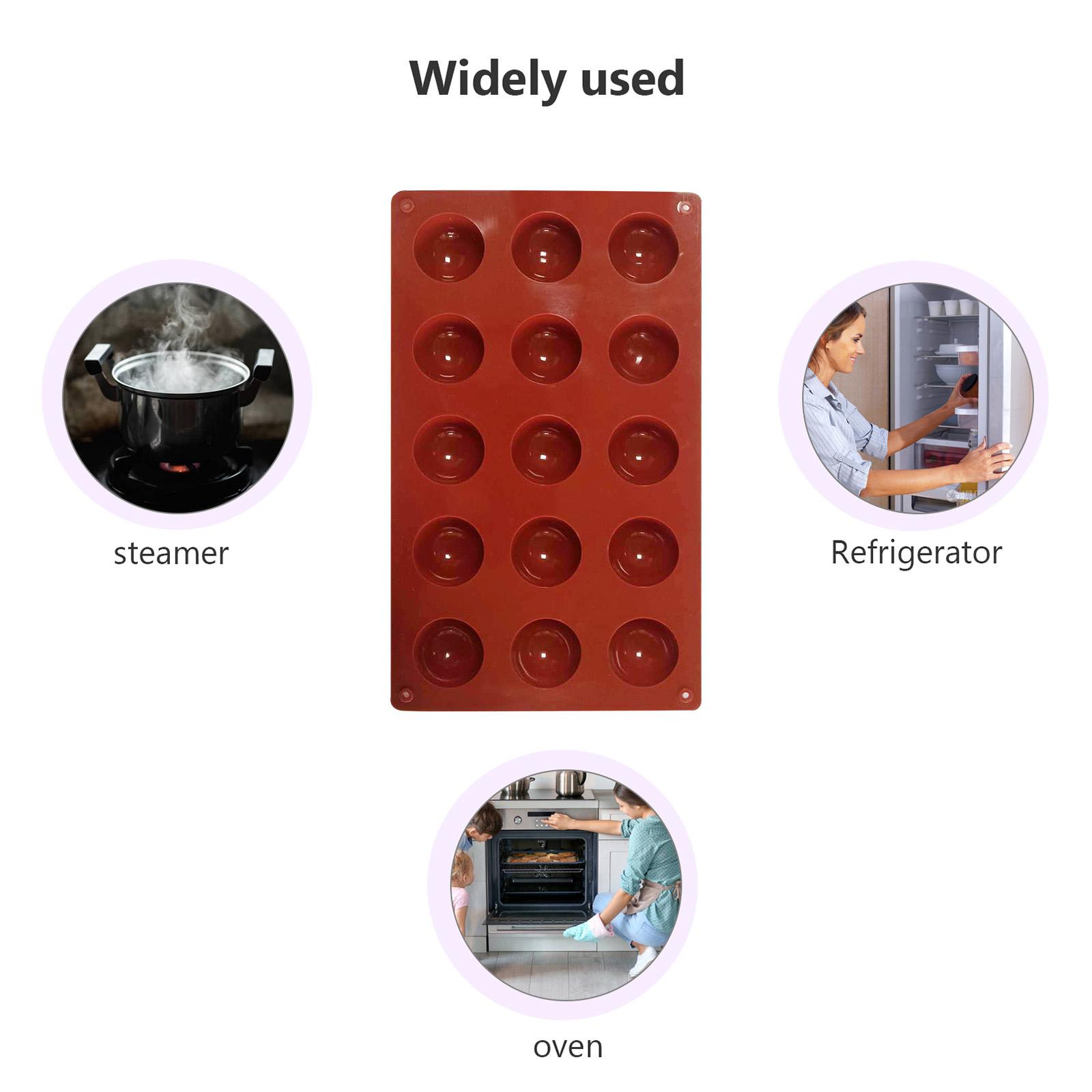 Khuôn nướng bánh bằng silicon hình bán cầu có 15 ô