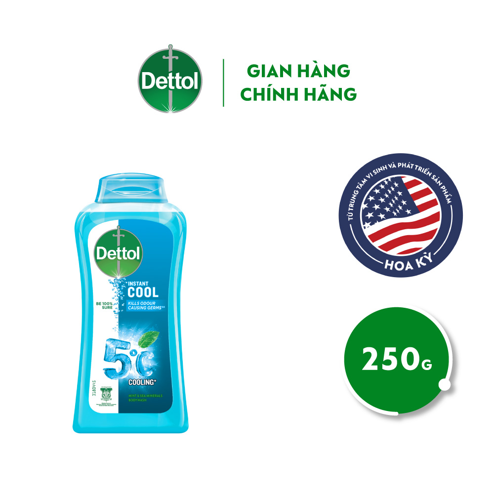 Sữa tắm Dettol mát lạnh tức thì - chai 250g