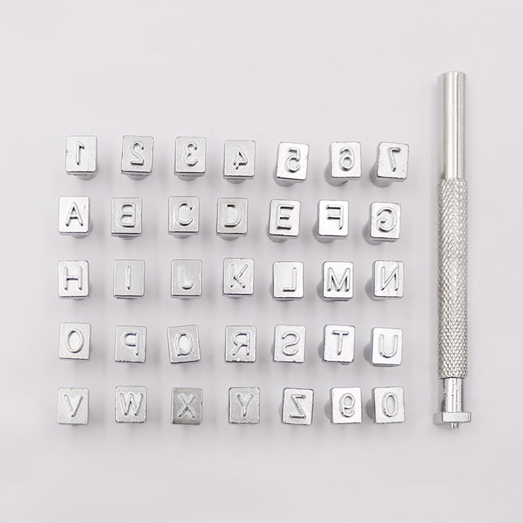 37pcs DIY Leathercraft Stamp Tools Metal Letter And Number Stamps Punch Set