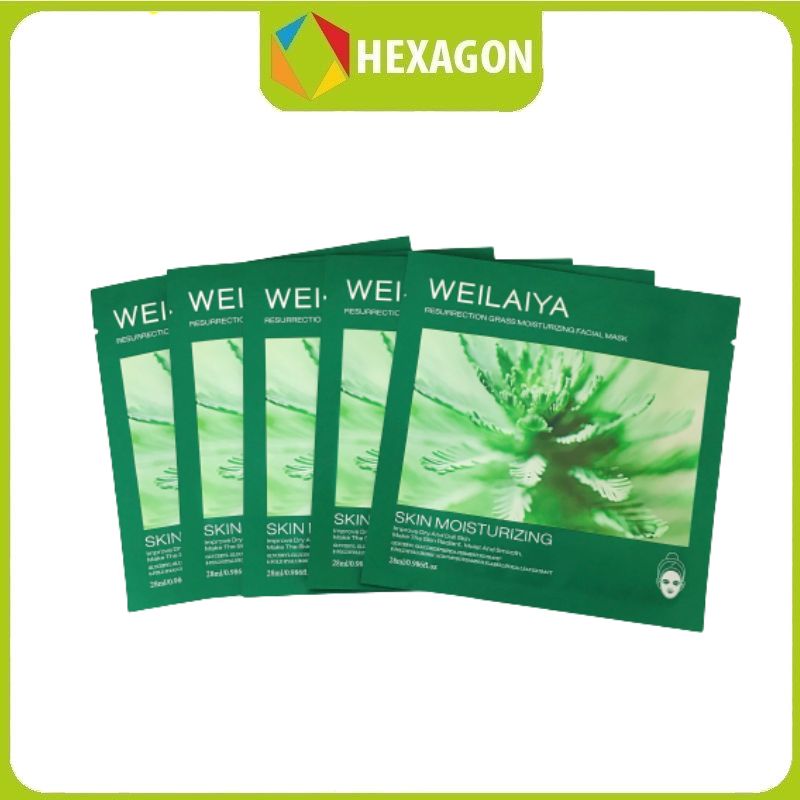 Mặt nạ tái sinh cỏ vạn năm Weilaiya - Weilaiya Resurrection Grass Moisturizing Facial Mask - 5 miếng