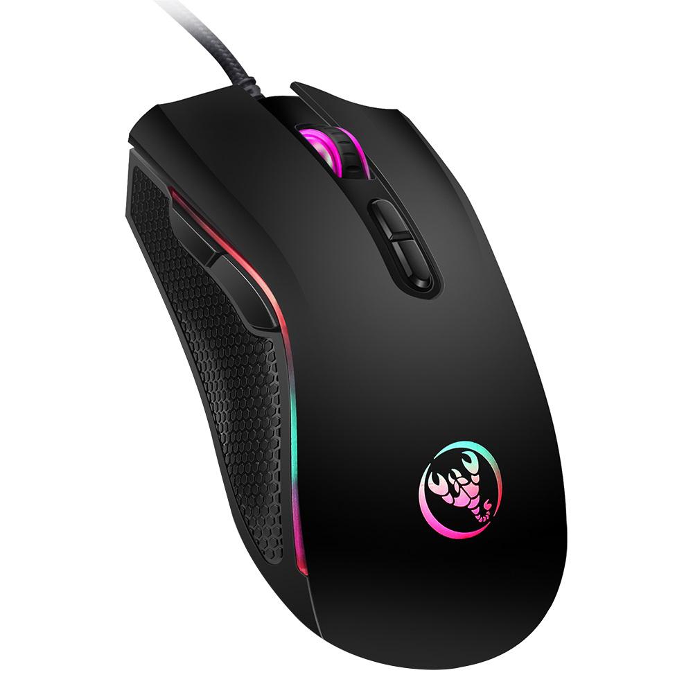 HXSJ J100+A869 Keyboard Mouse Set 35 Keys Mini USB Wired 3200DPI 7 Buttons LED Optical Gaming Keyboard Mouse Combos for