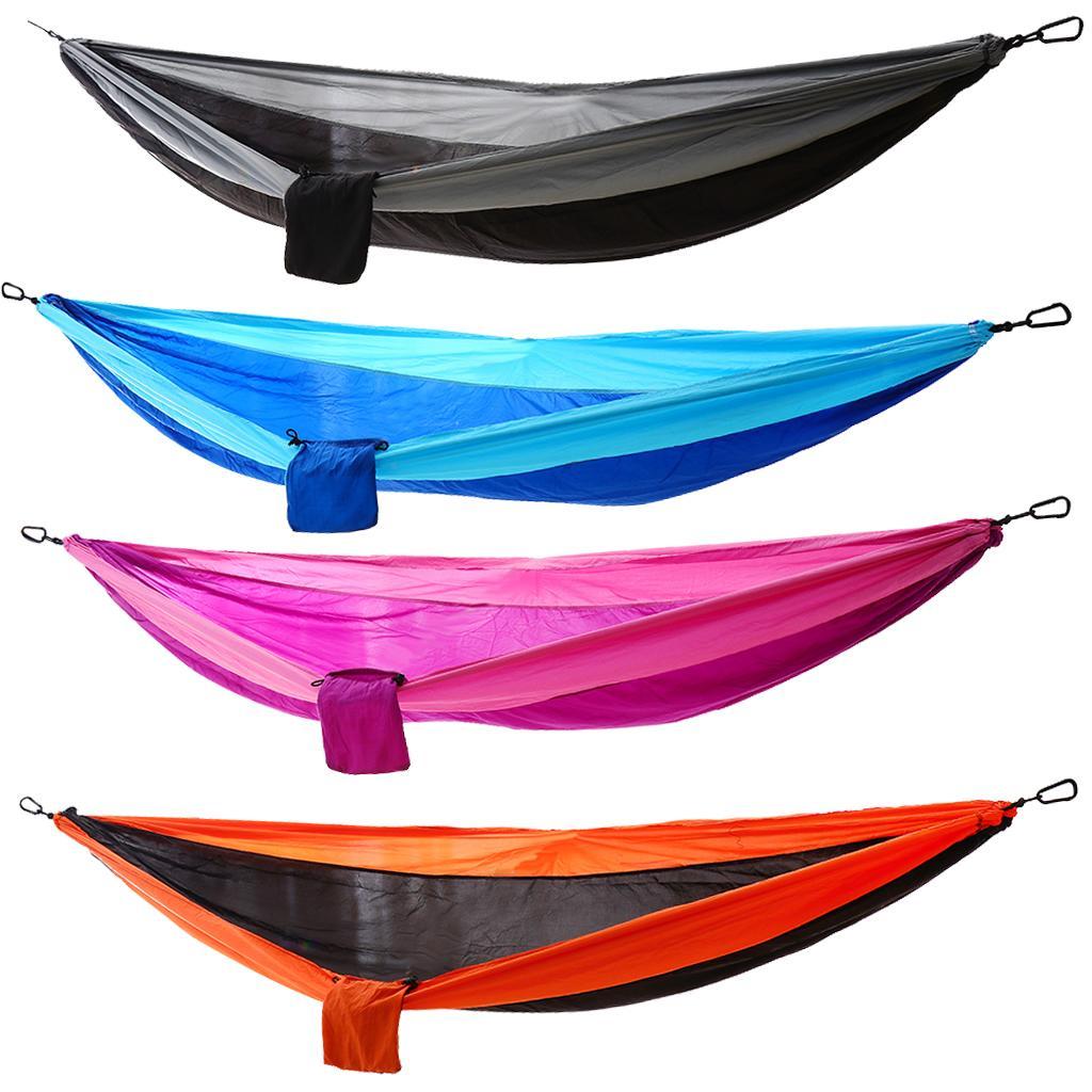Heavy Duty Double Swing Hammock Foldable Camping Ultralight Sleeping Hanging Bed with Storage Bag