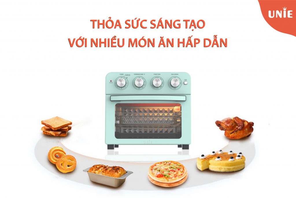 Lò Nướng Kiêm Nồi Chiên Không Dầu Unie Q37 Tiêu Chuẩn Đức Công Suất 1700W Dung Tích 25L- Hàng Chính Hãng