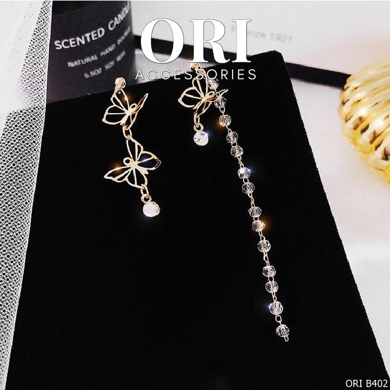 Bông tai nữ dáng dài đàn bướm đính đá Darryl sang trọng ORI ACCESSORIES B402