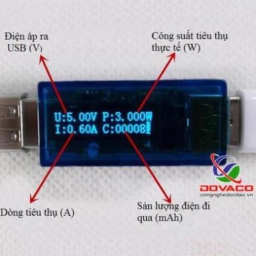 USB đo dung lượng pin và công suất tiêu thụ V2