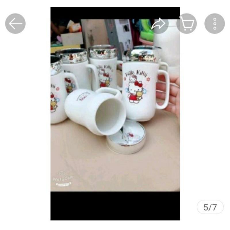 Cốc sứ nắp gương