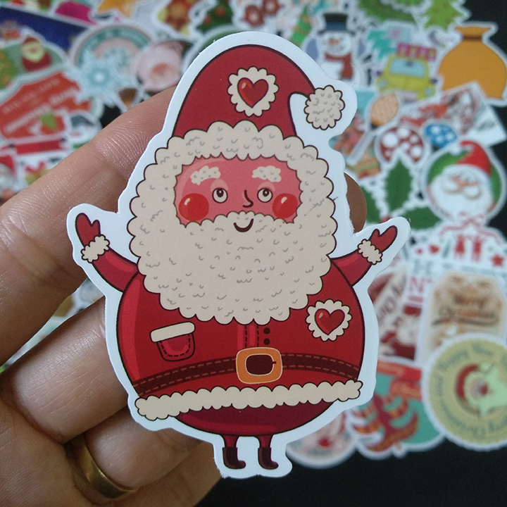 Bộ Sticker dán cao cấp chủ đề NOEL GIÁNG SINH - Dùng dán Xe, dán mũ bảo hiểm, dán Laptop